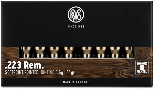 RWS Rifle Ammo .223 Rem 55gn Softpoint Box 20