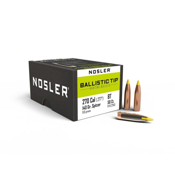 Nosler Bullets .270 cal 140g Ballistic Tip Box 50