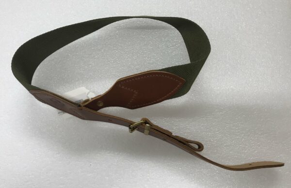 Webbing & Leather Sling Green