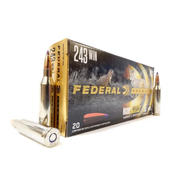 Federal .243 Ammo Nosler Ballistic Tip 55G Box 20*