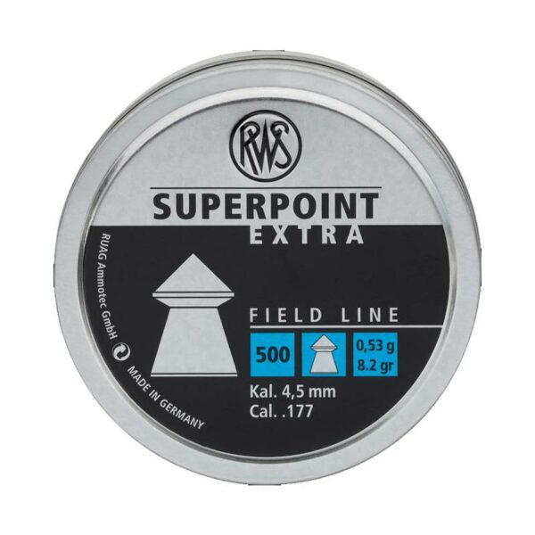 RWS Airgun Pellets .177Cal Superpoint 7.9Gn Tin 500