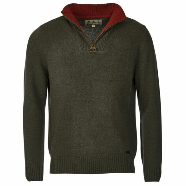 Barbour Nelson Essential Half Zip Jumper Seaweed