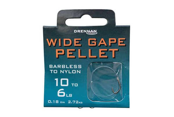 Wide Gape Pellet Barbless to Nylon