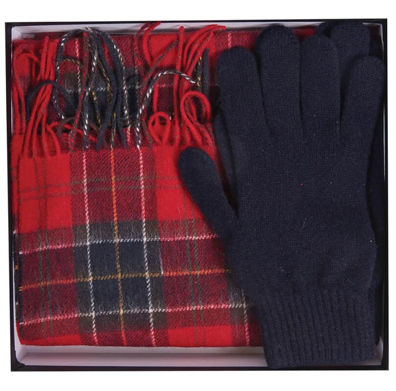 Barbour Scarf & Glove Gift Box Fawcetts Online