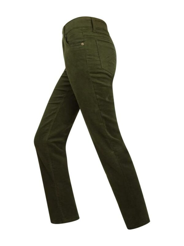 Hoggs Ladies Straight Moleskin Jeans Olive