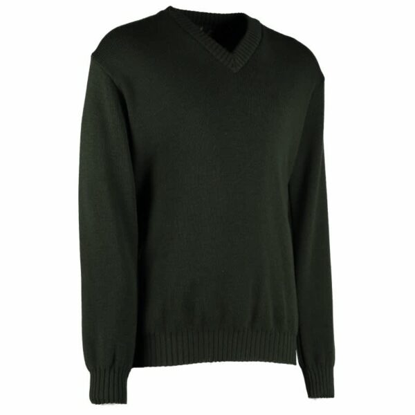 Kempton Hardwick Vee Neck Jumper Olive