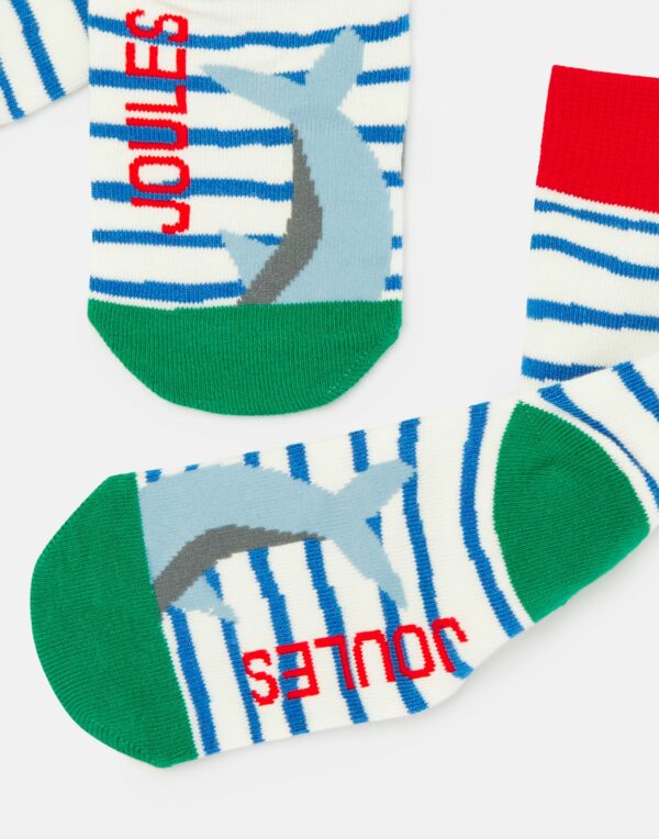 Joules Eat Feet Shark Stripe Sock - Image 2
