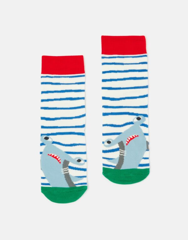 Joules Eat Feet Shark Stripe Sock