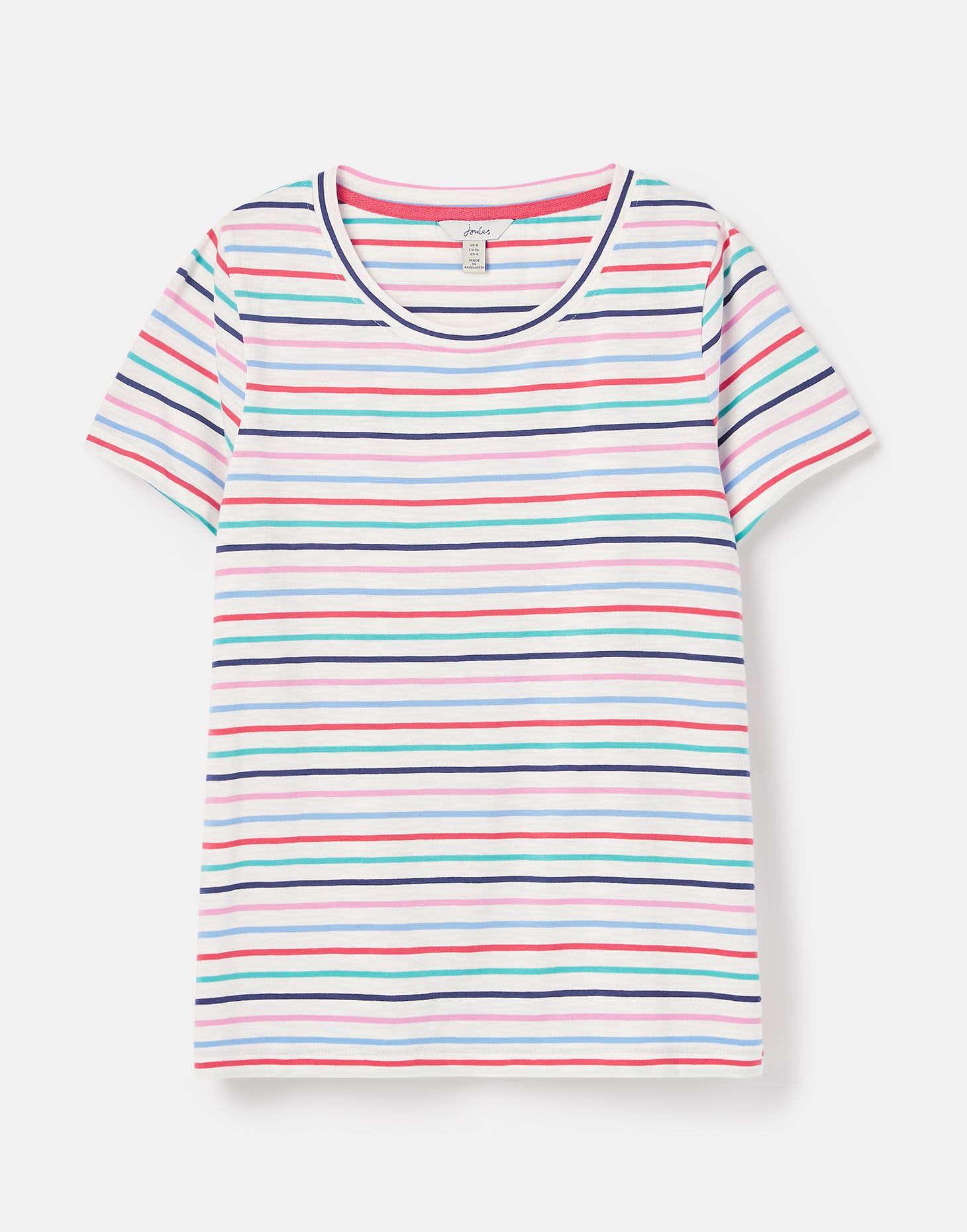 Joules Carley Cream Multi Stripe T Shirt - Fawcetts Online