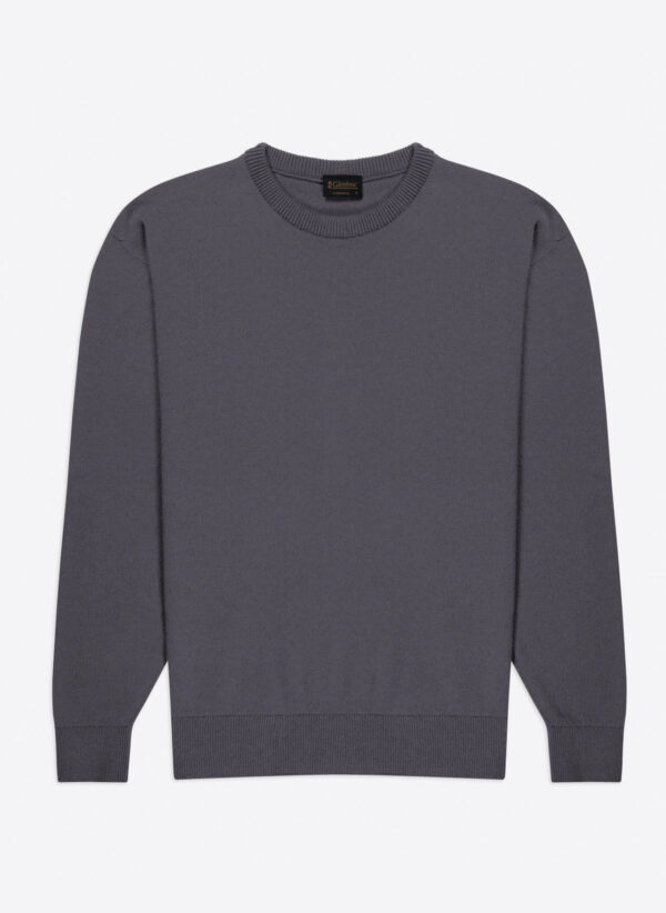Glenbrae Lambswool Crew Neck Jumper Gunmetal - Image 2