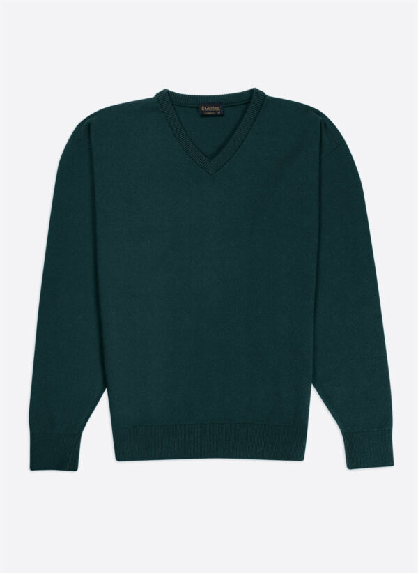 Glenbrae Mens Lambswool V Neck Jumper Tartan - Image 2