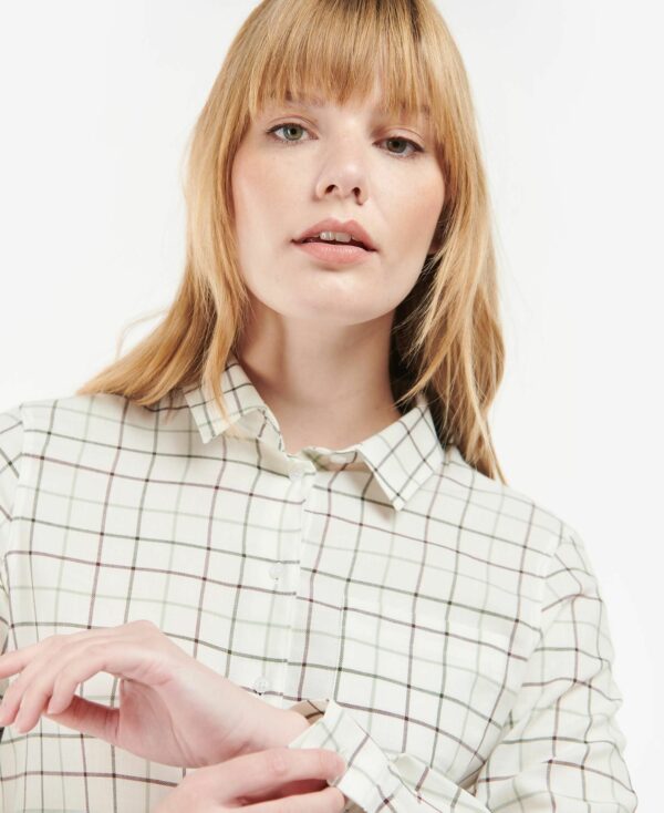 Barbour Triplebar Shirt Cloud Winter Green
