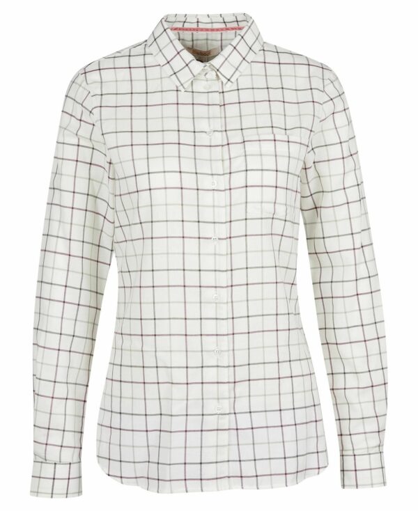 Barbour Triplebar Shirt Cloud Winter Green - Image 5