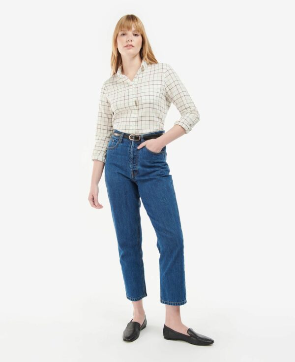 Barbour Triplebar Shirt Cloud Winter Green - Image 2