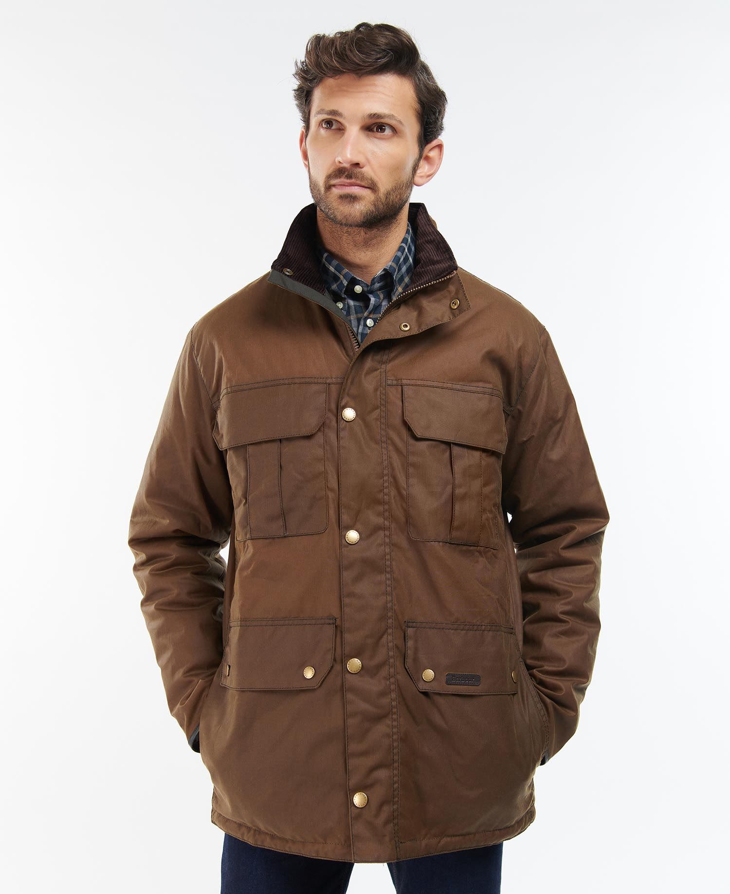 Barbour Malcolm Wax Jacket Brown - Fawcetts Online