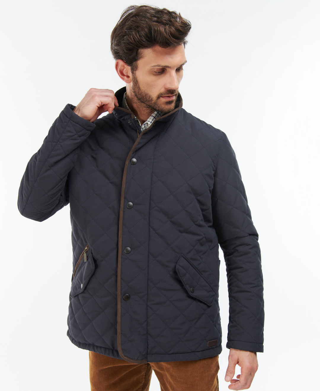 Barbour Waterproof Shoveler Quilt Jacket Navy - Fawcetts Online