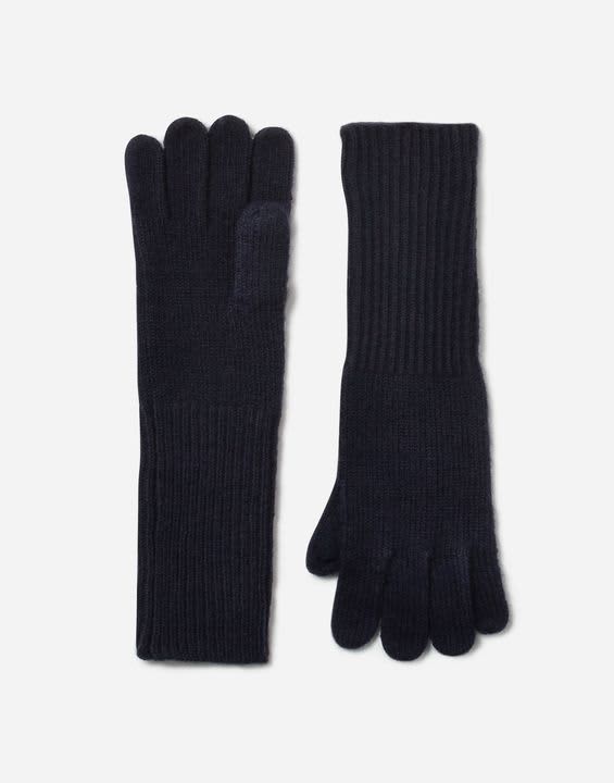 Joules Shinebright Ribbed Glove French Navy - Fawcetts Online