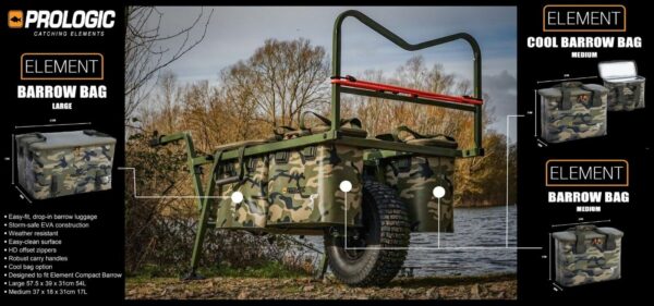 Prologic Element Compact Carp Barrow Deal incl x 3 Luggage Bags