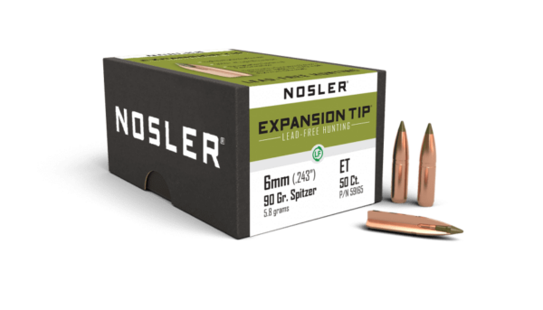 Nosler Bullets 6mm/243 90gr Spitzer E- Tip COPPER