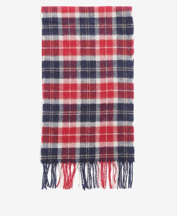 Barbour Tartan Lambswool Scarf Cranberry - Image 2