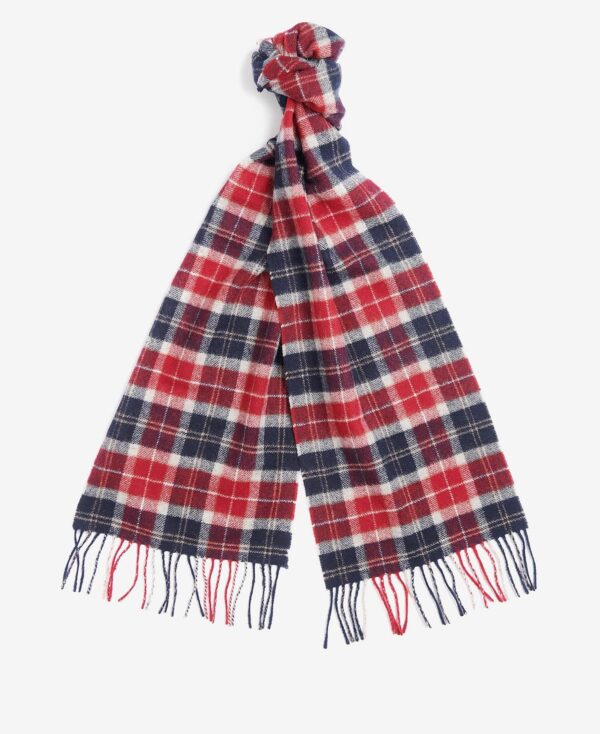 Barbour Tartan Lambswool Scarf Cranberry