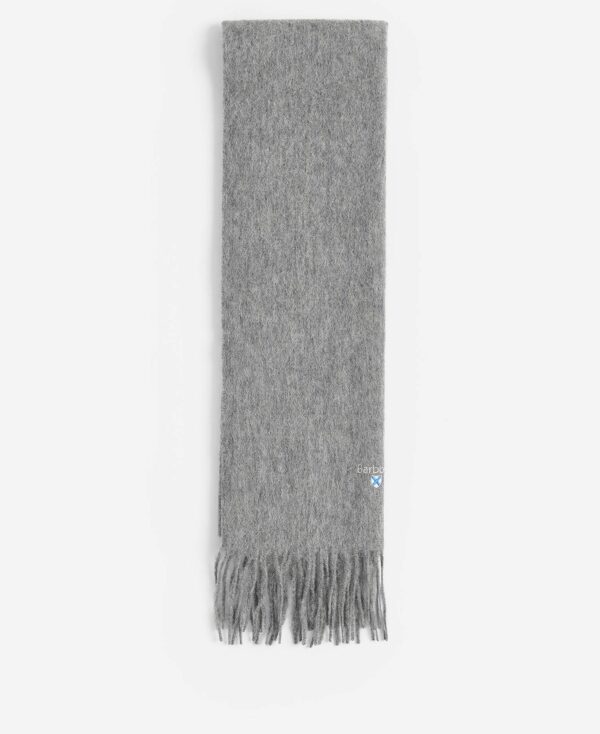 Barbour Plain Lambswool Scarf Light Grey Marl - Image 2