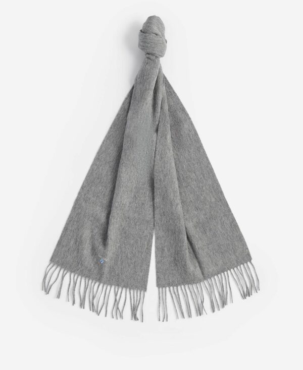 Barbour Plain Lambswool Scarf Light Grey Marl