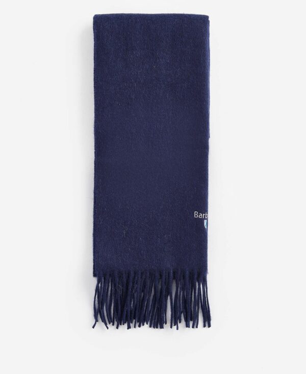 Barbour Plain Lambswool Scarf Navy - Image 2