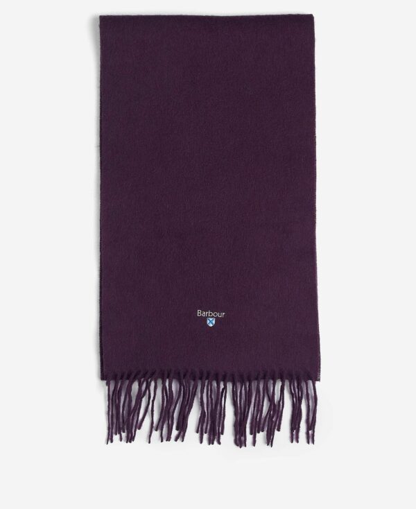 Barbour Plain Lambswool Scarf Damson - Image 2