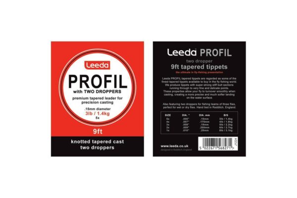 Leeda Profil Tapered Leader with 2 droppers