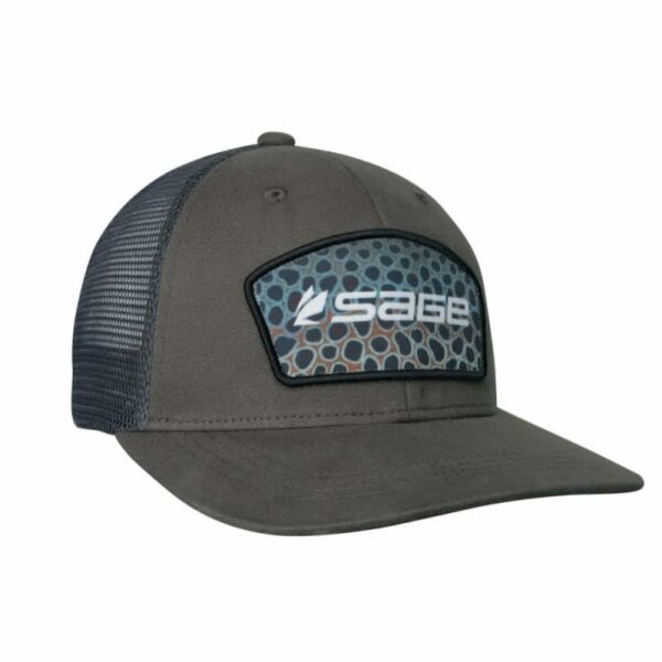 Sage Patch Trucker Hat Green Br Trout