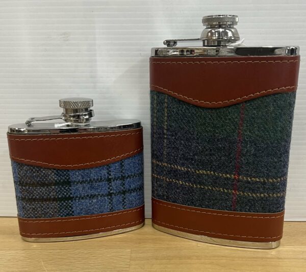 Bonart Tweed Hip Flask Navy Green