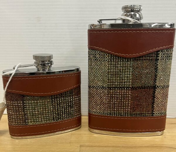 Bonart Tweed Hip Flask Brown