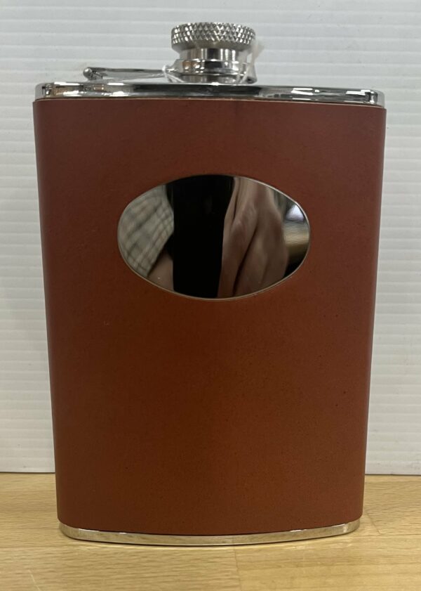 Bonart Leather Brown 8oz Hip Flask