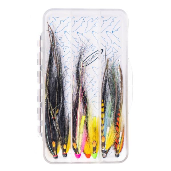 Caladonian Monkey Salmon Fly Selection x 7 Plus Free Case