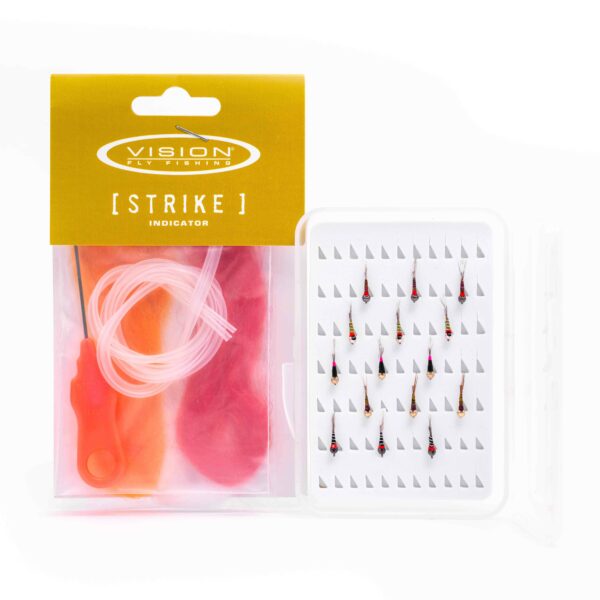 Caledonian Nymph Flies Selection + Strike Indicator x 15 Plus Free Case