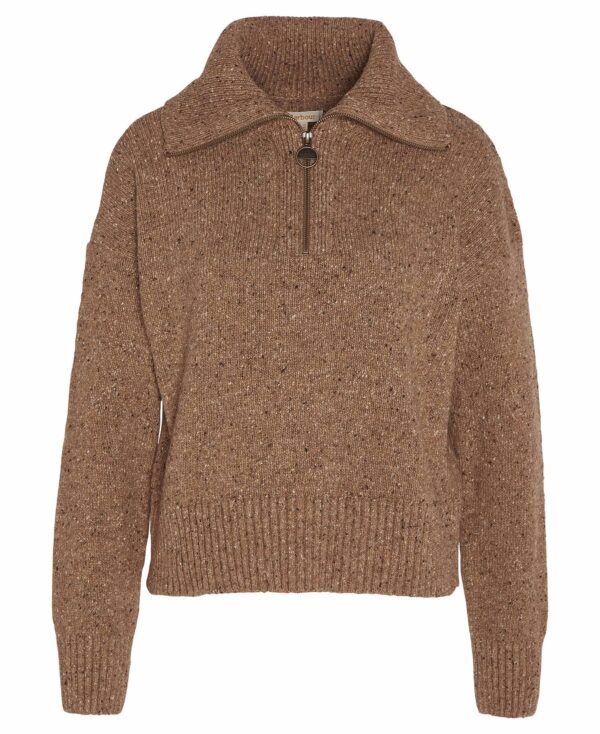Barbour Lavensdale Half Zip Jumper Honey - Image 2