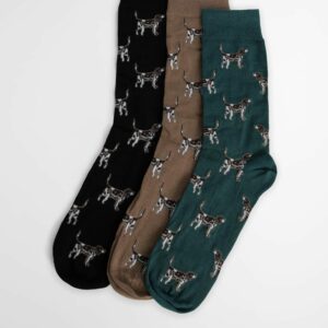 Barbour Pointer Socks Gift Box Green Loch
