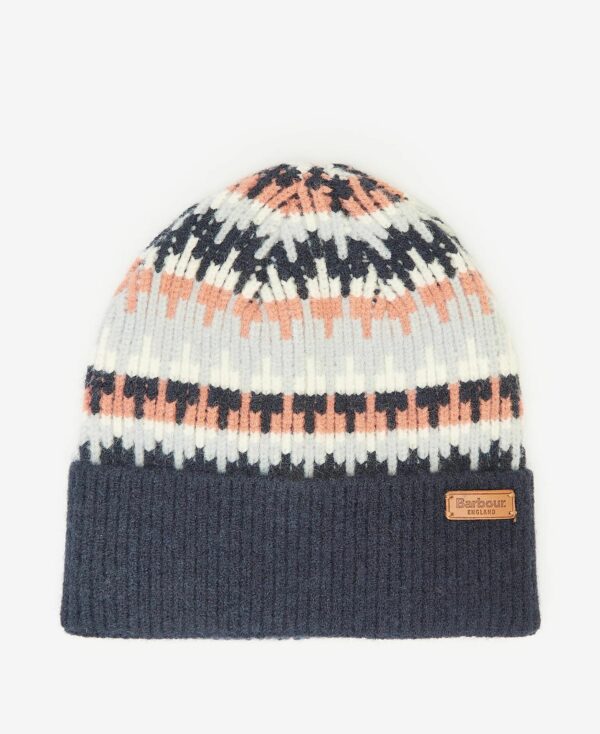 Barbour Craster Navy Pink Rust Beanie