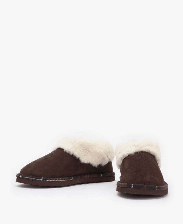 Barbour Ladies Eloise Brown Slippers - Image 3