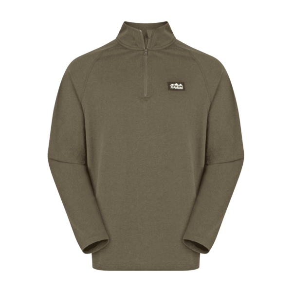 Ridgeline Mens Baseline Pull on Zip Top Light Bark