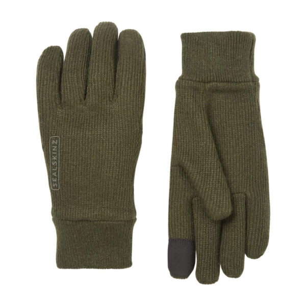 Sealskinz Necton All Weather Windproof Olive Knitted Gloves