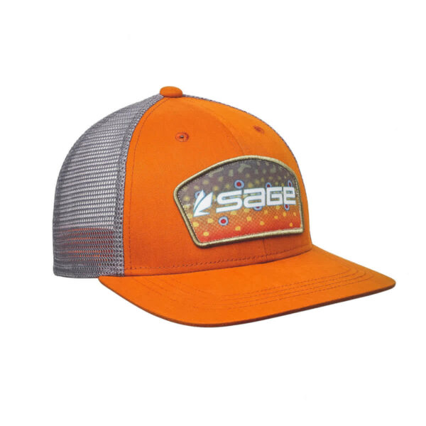 Sage Patch Trucker Hat Orange Brook Trout
