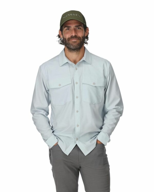 Simms No See Um Bugstooper Shirt Bimini Blue Heather - Image 2