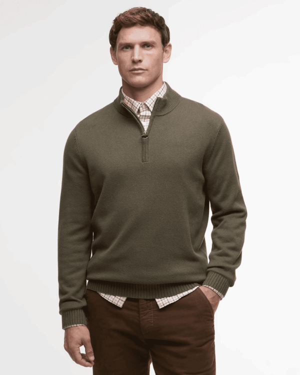 Barbour Kelson Half Zip Jumper Olive