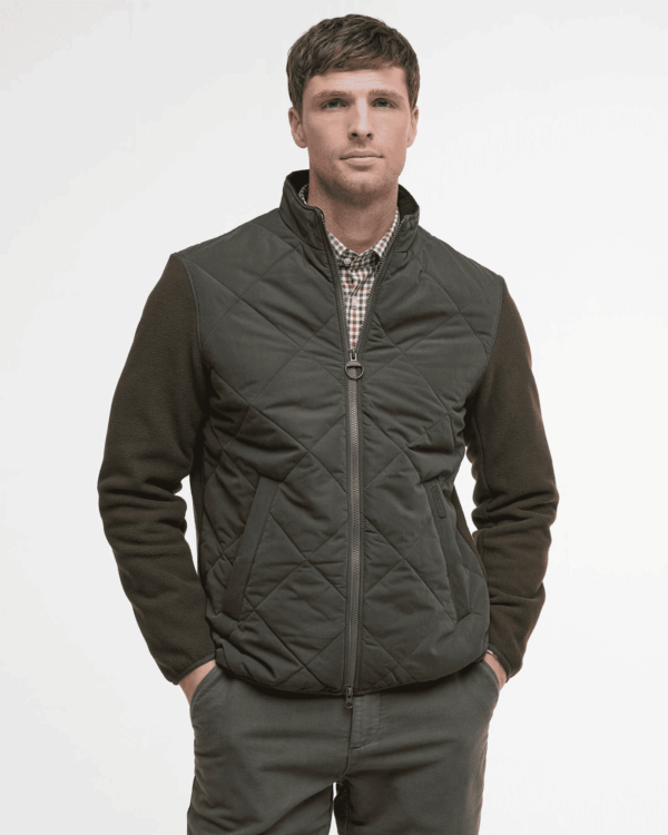 Barbour Mens Hybrid Fleece Jacket Olive