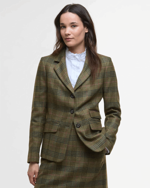 Barbour Carlby Tailored Wool Blazer Arabesque