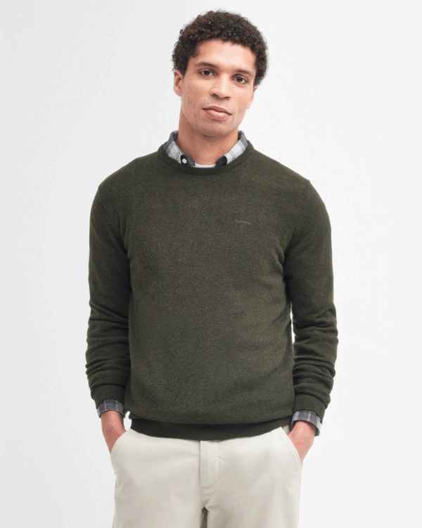 Barbour Essential Lambswool Crew Seaweed