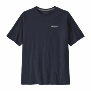 Patagonia Mens Casting Logo T Shirt Smoulder Blue