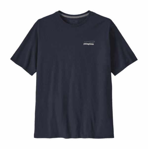 Patagonia Mens Casting Logo T Shirt Smoulder Blue